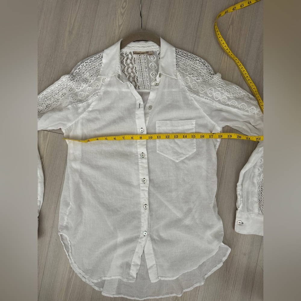 Anthropology Holding Horses Lace Long Sleeve Cotton Blend Shirt Size S - Picture 8 of 16